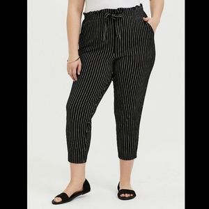 Lane Bryant | Stripe Paper bag Crop Pant